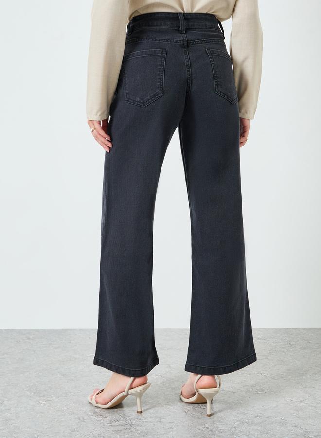 Styli Women Black Wide Leg Jeans - Image 3